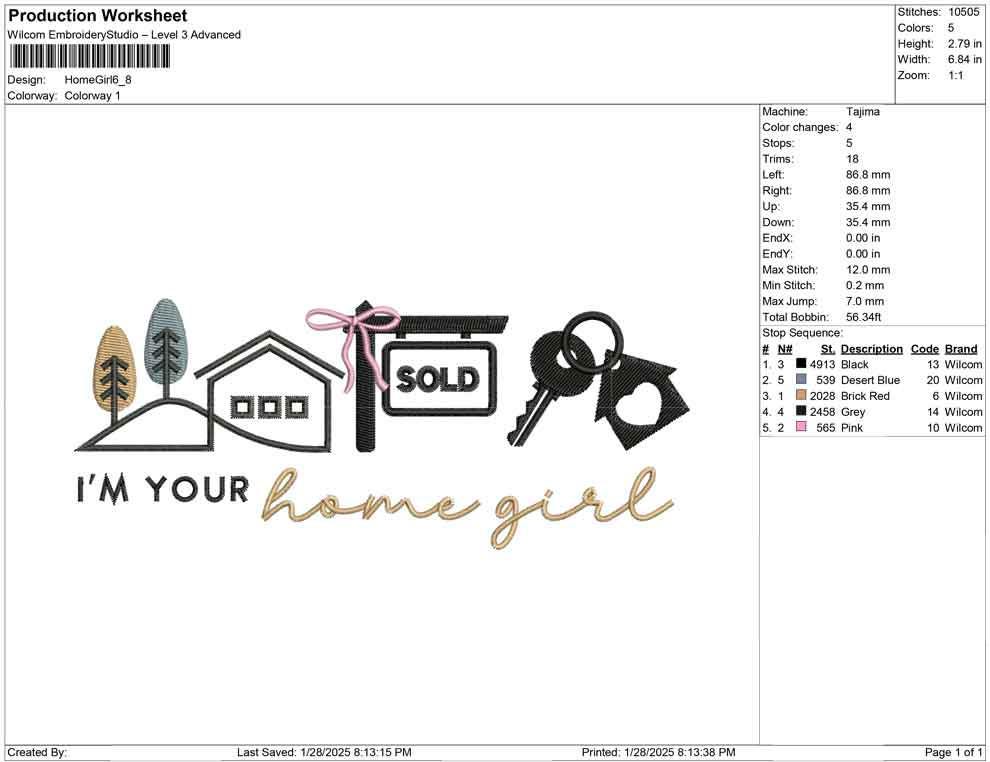 Realtor Embroidery Designs: Home Girl Real Estate Embroidery Machine File Mortgage Broker Embroidery Design