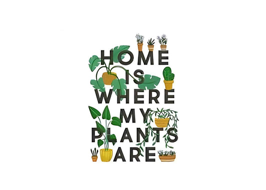 Houseplant Embroidery Design: Home Is Where My Plants Are (Digital File)