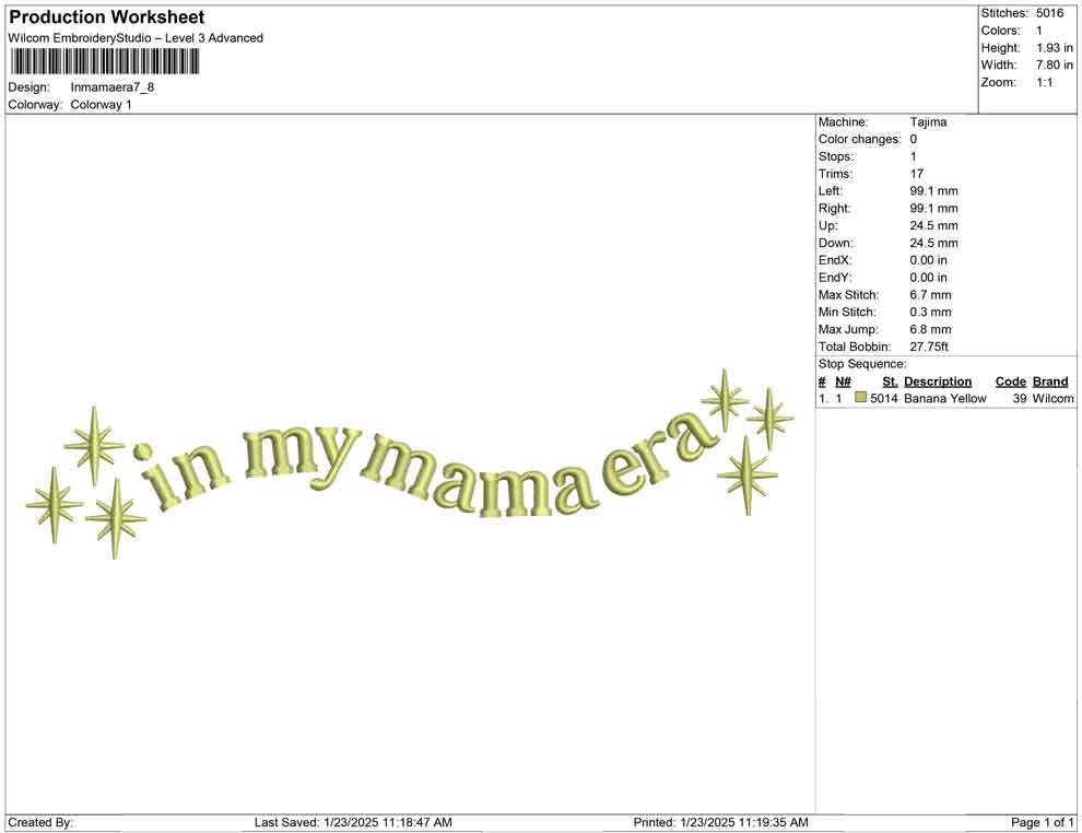 In My Mama Era Embroidery Design: Retro Sparkle Mother Machine Embroidery File for Moms (Digital Download)