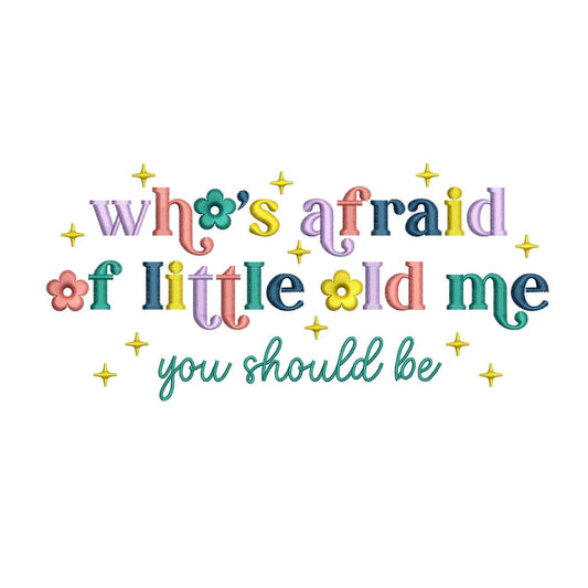 Taylor Who's Afraid of Little Old Me Lyric  Broken Heart Machine Embroidery File | 6 sizes