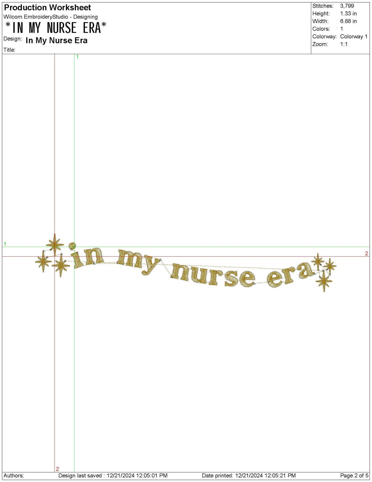In My Nurse Era Embroidery Design Digital File Gift for Healthcare Workers Hospital Scrubs