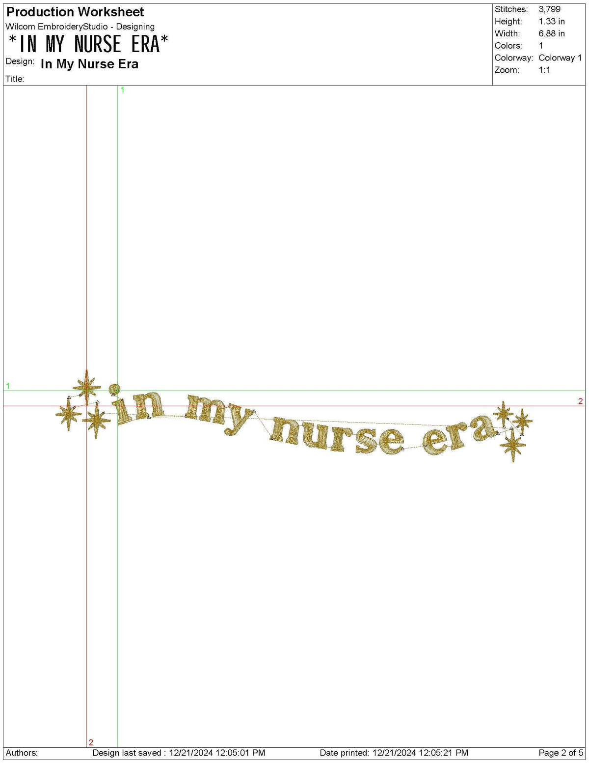 In My Nurse Era Embroidery Design Digital File Gift for Healthcare Workers Hospital Scrubs