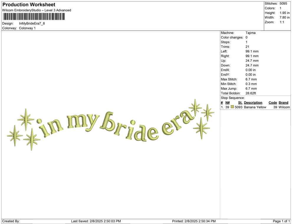 In My Bride Era Embroidery Design: Wedding Celebration File (PES, DST)