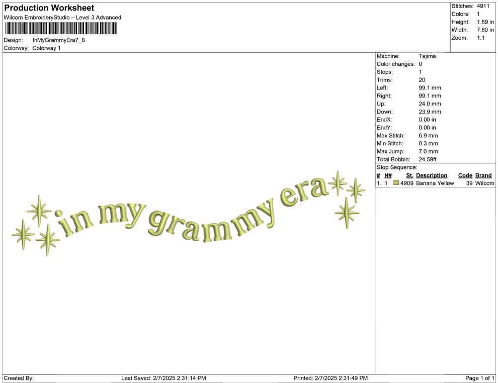 In My Grammy Era Embroidery Design: Chic Grandmother Gift (Digital Download)