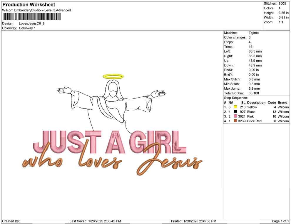 Just A Girl Who Loves Jesus  Easter Machine Embroidery File Jesus Open Arms Halo | 4 Sizes