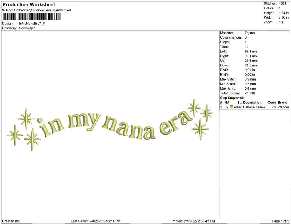 In My Nana Era Embroidery Design: Vintage Grandmother File (PES, DST)