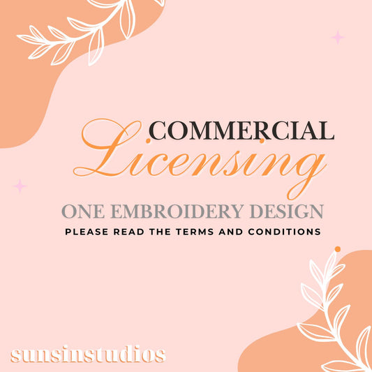 Commercial Use License: SUNSINSTUDIOS Embroidery Design (Digital Download)