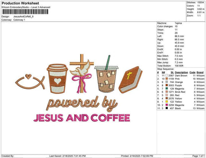 Christmas Embroidery Designs: Jesus and Coffee, Cross, Dove, Iced Coffee, and Bible Embroidery Machine File Christian Embroidery Design