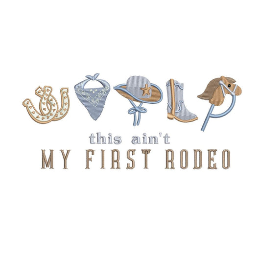 Rodeo Baby Embroidery Design: Western Horseshoes, Cowboy Boots (Digital Download)