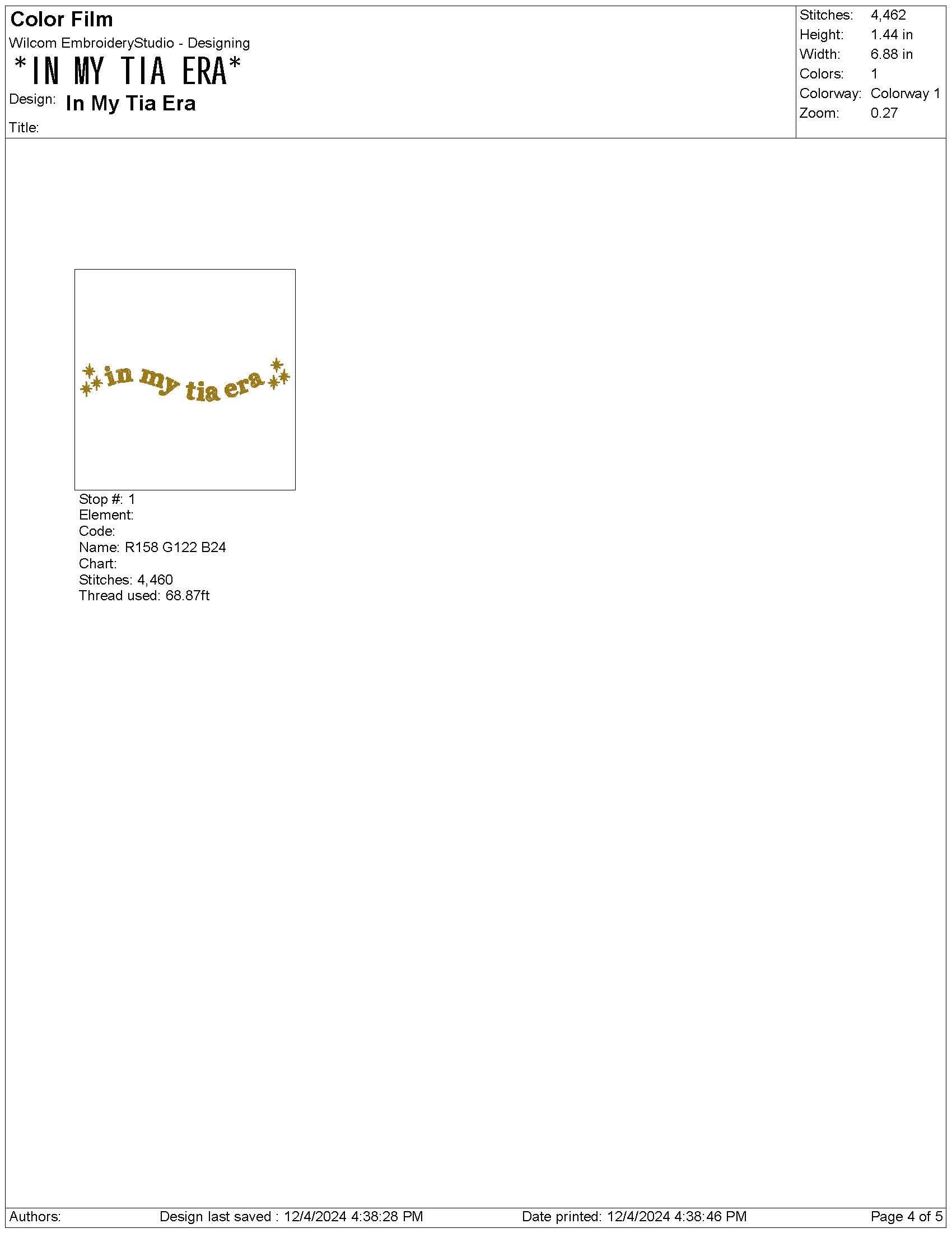 In My Tia Era Embroidery Design: Aunt Gift (Digital Download)
