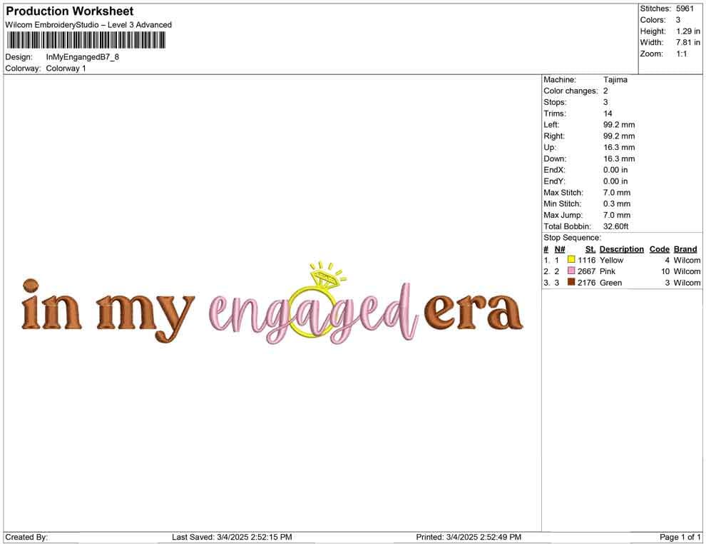 In My Engaged Era Embroidery Design: Bridal Gift (Digital Download)