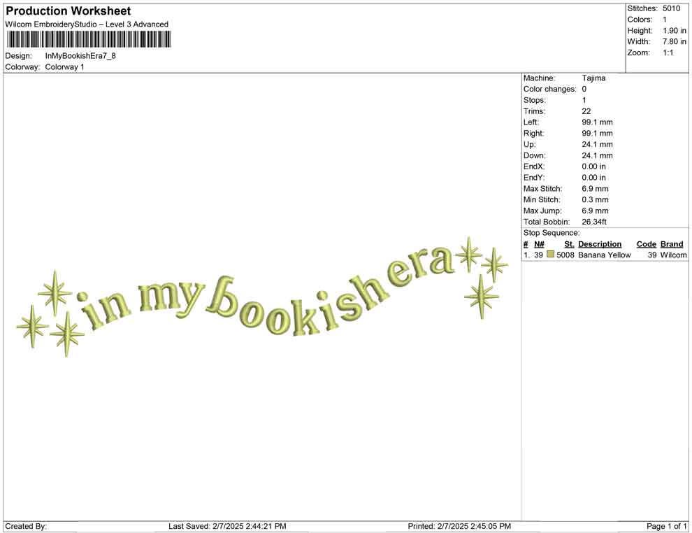 In My Bookish Era Embroidery Design: Reader Machine File (4 Sizes)