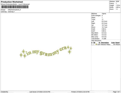 In My Grammy Era Embroidery Design: Chic Grandmother Gift (Digital Download)