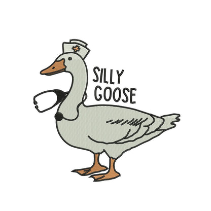 Doctor Silly Goose Machine                            Nurse Stethoscope Embroidery Machine File | 4 sizes