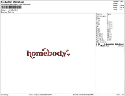 Winter Embroidery Designs: Homebody Love Embroidery Machine File Funny Introvert Machine Embroidery Files (Digital Download)