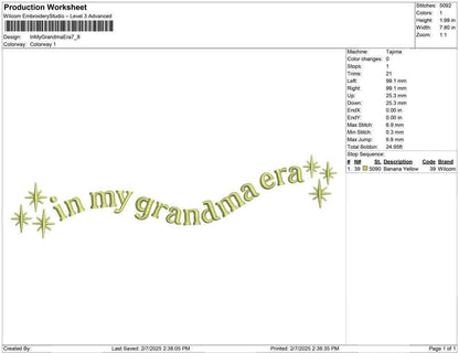 In My Grandma Era Embroidery Design: Vintage Style (Digital Download)