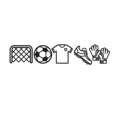 Soccer Icon Embroidery Design: Goal, Soccer Ball, Jersey, Cleats, and Gloves Machine Embroidery File Fan Gift (Digital Download)