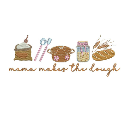 Sourdough Mama Embroidery Design: Baking Kitchen Art (Digital Download)