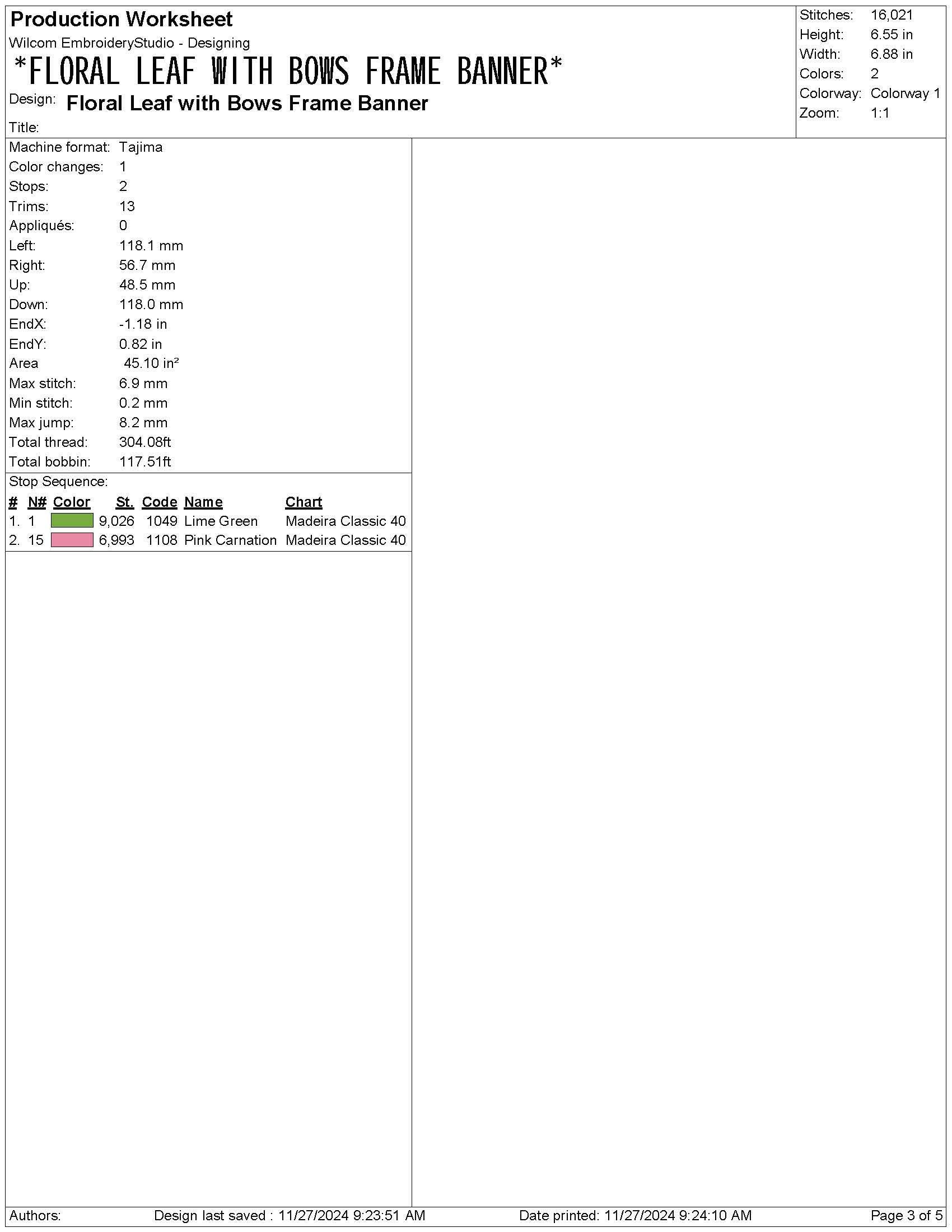 Floral Leaf Bow Frame Embroidery Design: Wedding Crest Machine Embroidery File Baby Door Hanger Banner File (PES DST JEF and more)