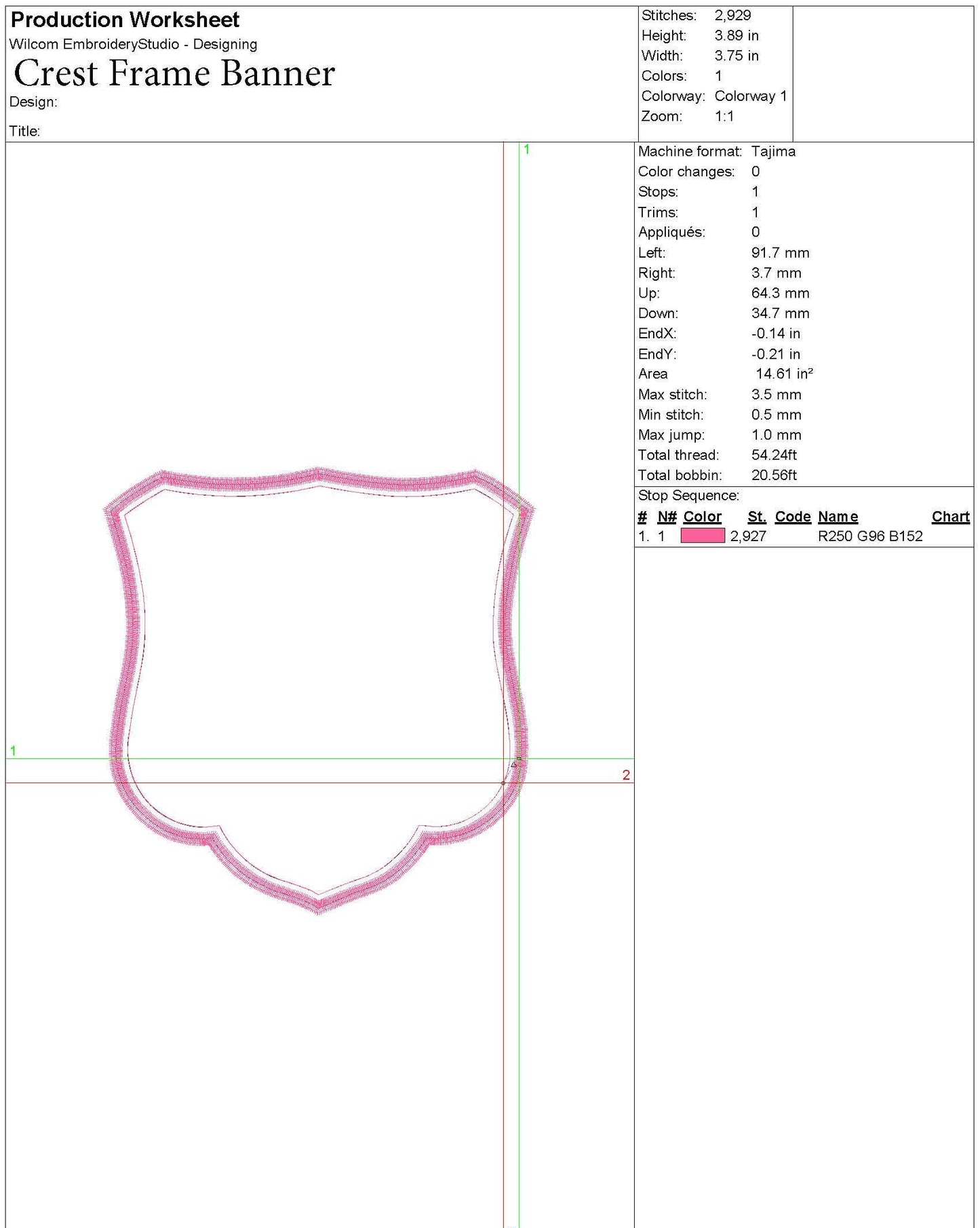 Simple Embroidery Frame: Elegant Crest Embroidery Machine File for Wedding or Baby Name Banner
