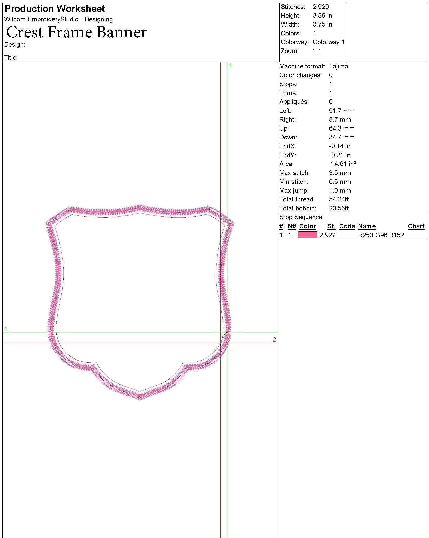 Simple Embroidery Frame: Elegant Crest Embroidery Machine File for Wedding or Baby Name Banner