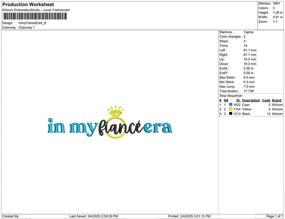In My Fiancé Era Embroidery Design: Bridal Wedding File (Digital Download)