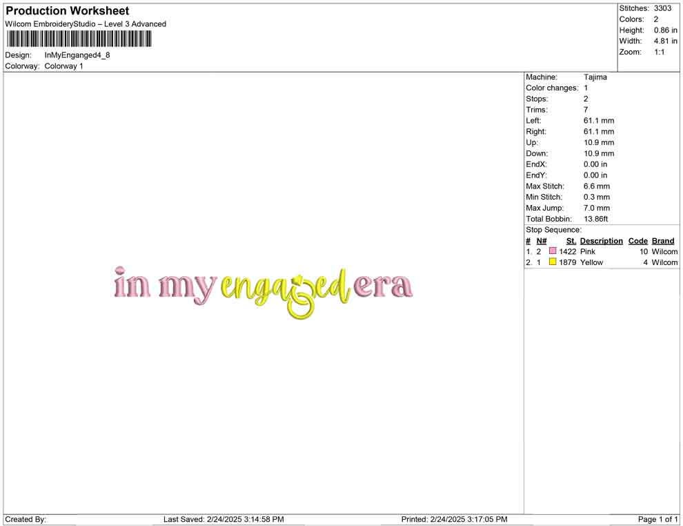 Engagement Embroidery Design: 'In My Engaged Era' Machine Embroidery File (Digital Download)