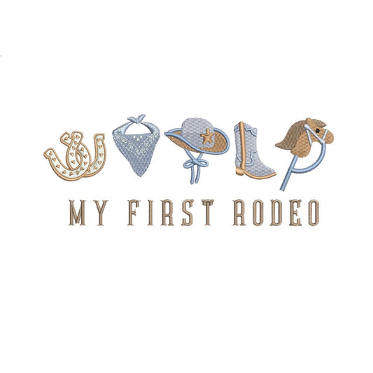 My First Rodeo Embroidery Design: Western Baby Machine Embroidery File Cowboy Toddler Clothing Embroidery File (PES DST JEF More)
