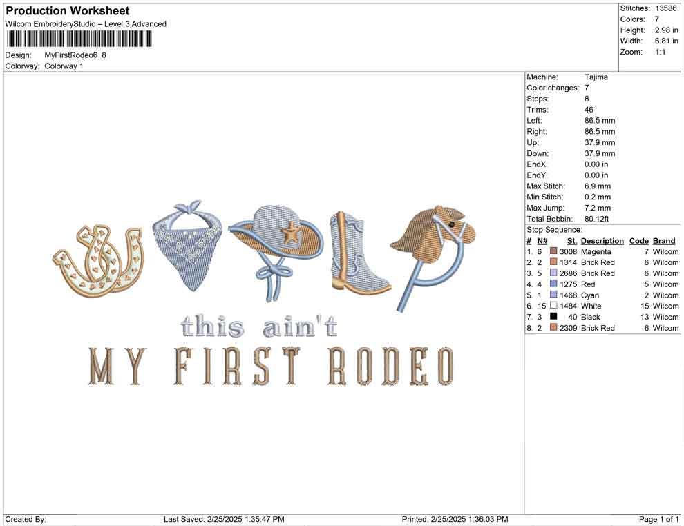 Rodeo Baby Embroidery Design: Western Horseshoes, Cowboy Boots (Digital Download)