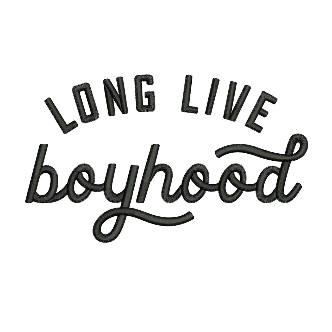 Long Live Boyhood Embroidery Design: Kid Clothing Machine Embroidery File Boy Embroidery Designs (Digital Download) PES DST EXP+