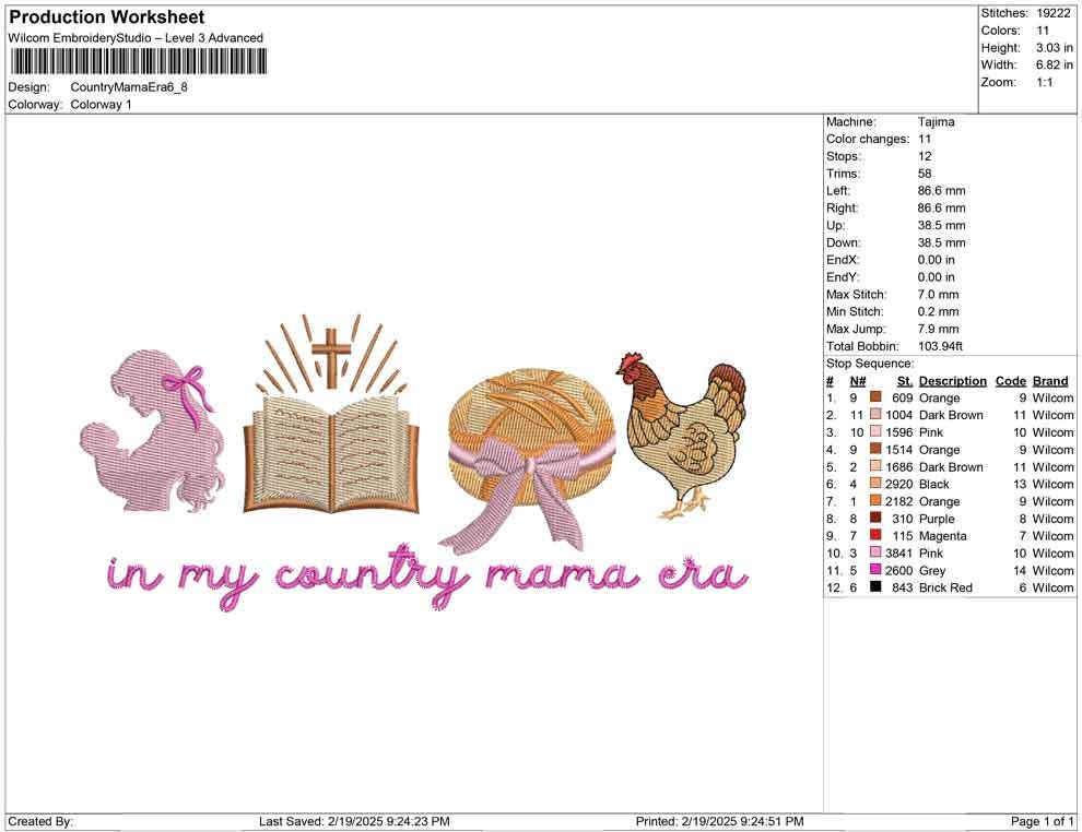Christian Embroidery Designs: Country Mama Embroidery Design Farmhouse Christian Machine Embroidery File