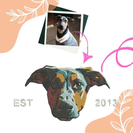 Pet Image to Embroidery File: Dog Face Digitizing For Machine Embroidery Design