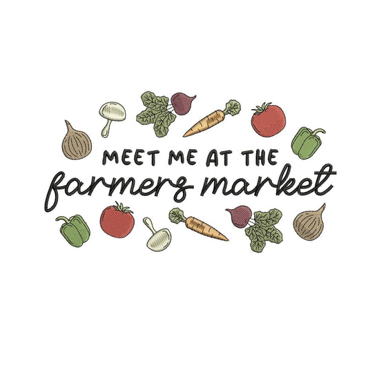 Fall Embroidery Designs: Fall Farmers Market Embroidery Machine File Vegetables and Fresh Produce Embroidery Files (Digital Download)
