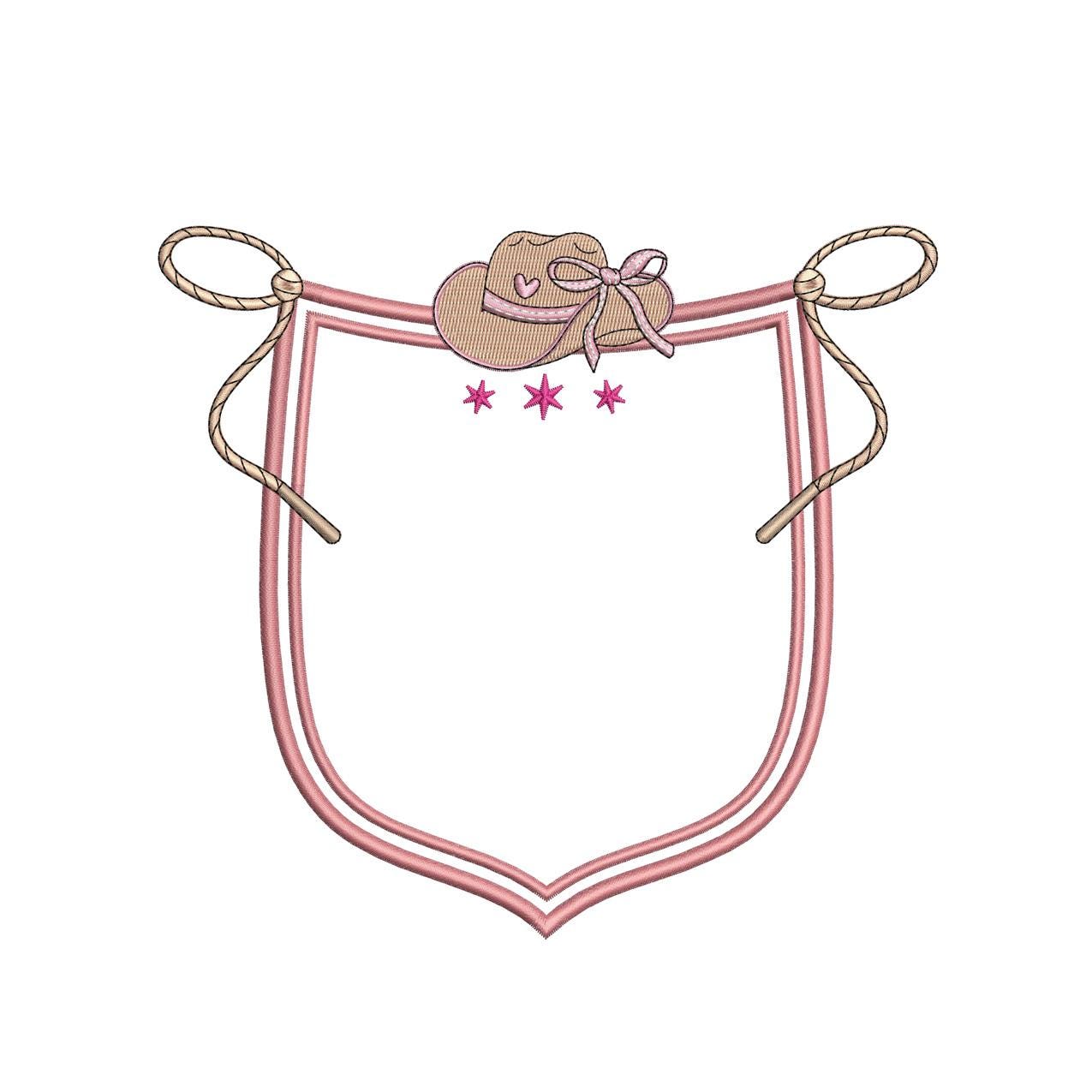 Cowgirl Hat Badge Embroidery Design: Western Crest (Digital Download)