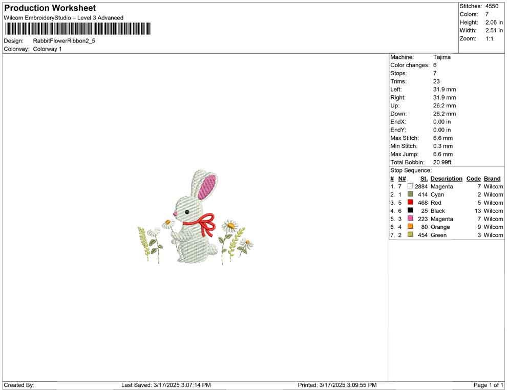 Bunny with Flowers Embroidery Design: Rabbit (Digital Download)
