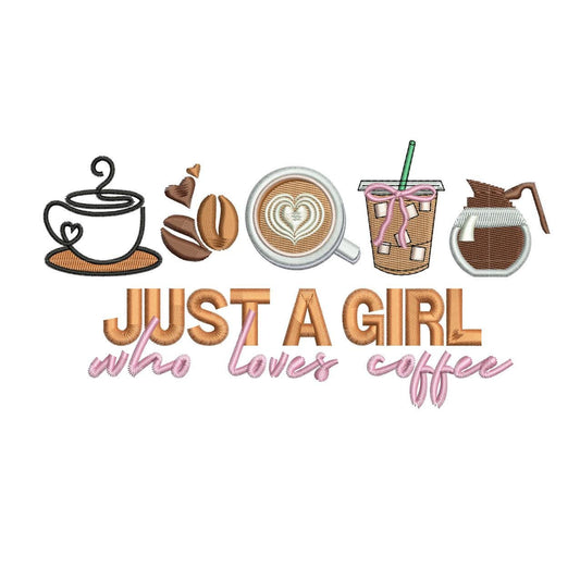Coffee Lover Embroidery Design: Latte, Iced Coffee, Espresso (Digital Download) (DST PES EXP More)