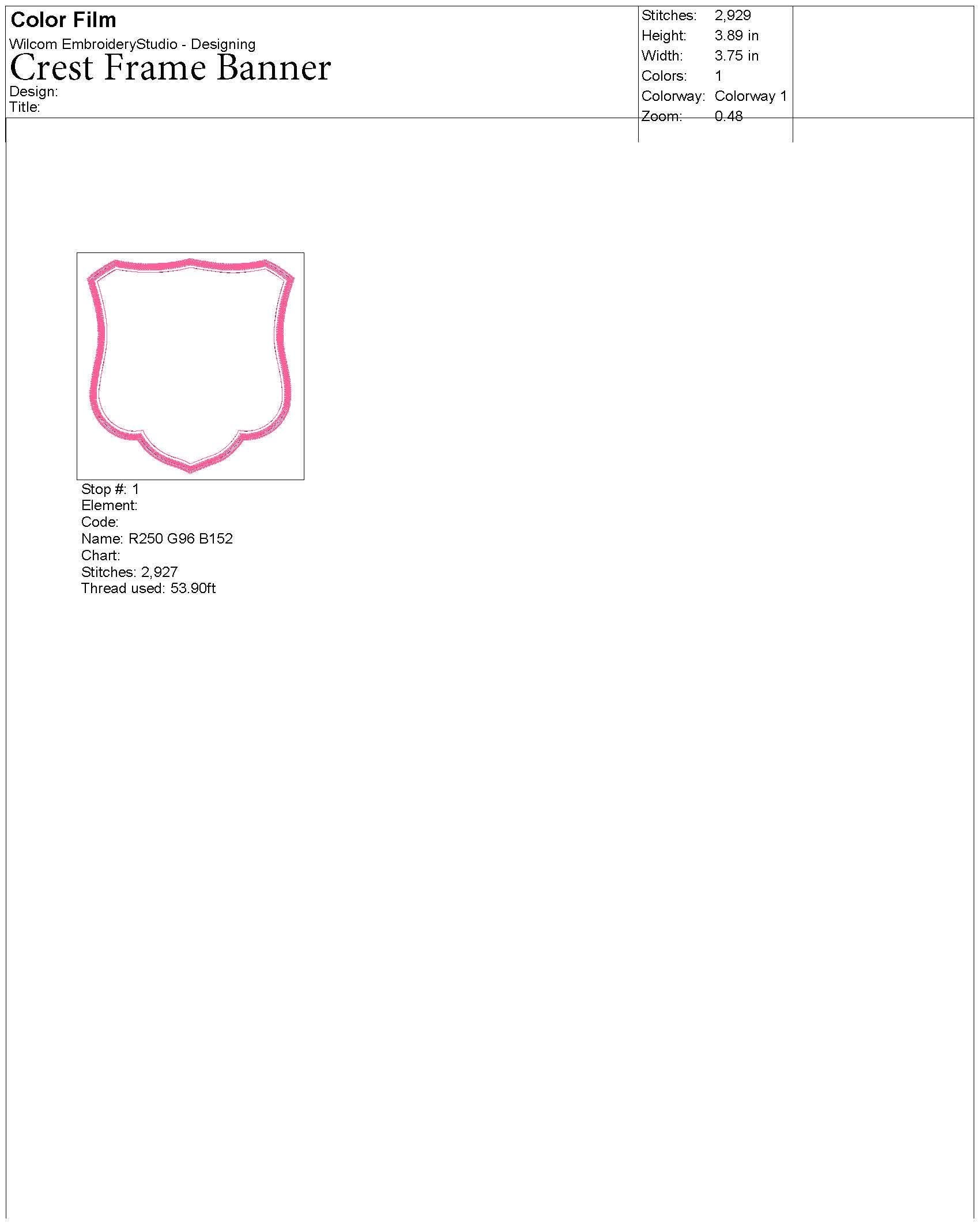 Simple Embroidery Frame: Elegant Crest Embroidery Machine File for Wedding or Baby Name Banner