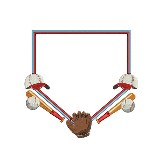 Baseball Sports Frame Embroidery Design (Digital Download)