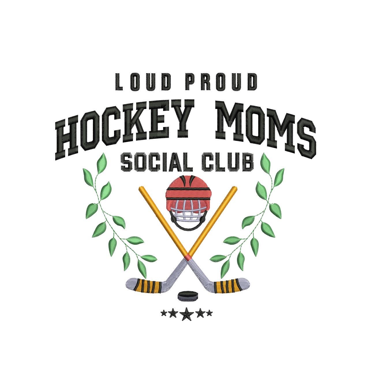Hockey Mom Social Club Embroidery Design (Digital Download)