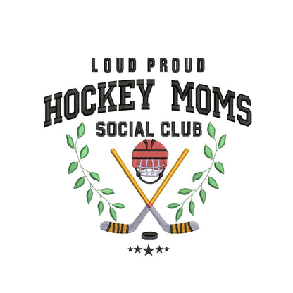 Hockey Mom Social Club Embroidery Design (Digital Download)