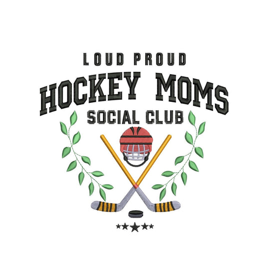 Hockey Mom Social Club Embroidery Design (Digital Download)