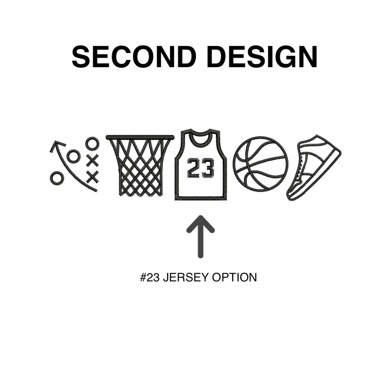 Basketball Icons Embroidery Design: Sport Fan Machine File (Digital Download)