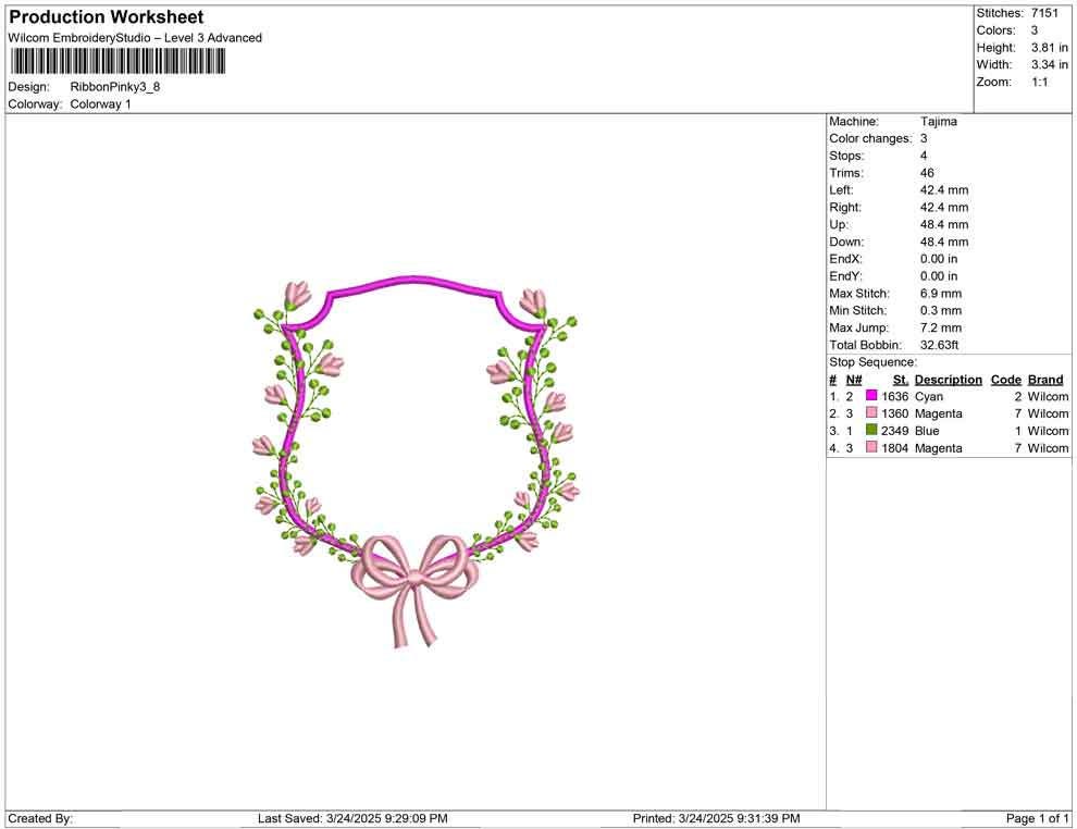 Floral Ribbon Crest Frame Embroidery Design: Coquette Wedding Banner (Digital Download)