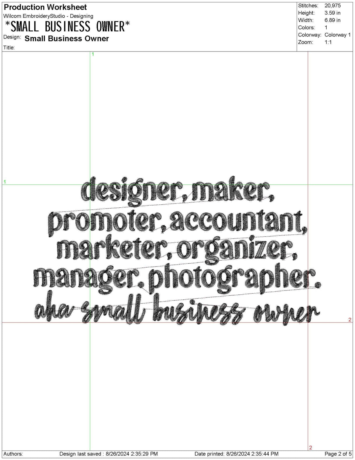 Small Business Owner Embroidery Design: Entrepreneur Gift (Digital Download)
