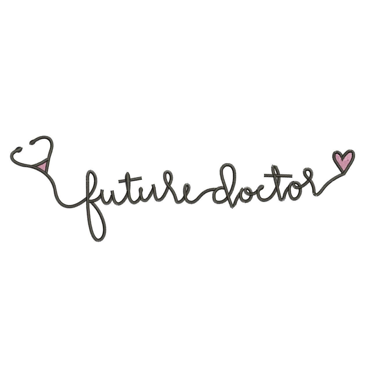 Future Doctor Embroidery Design: Stethoscope Heart (Digital Download) (DST PES EXP File and more)