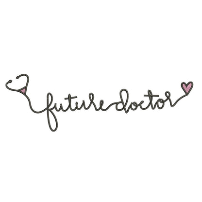 Future Doctor Embroidery Design: Stethoscope Heart (Digital Download) (DST PES EXP File and more)