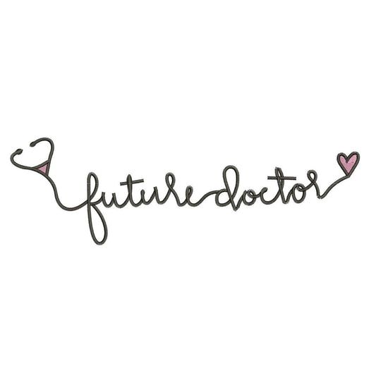 Future Doctor Embroidery Design: Stethoscope Heart (Digital Download) (DST PES EXP File and more)