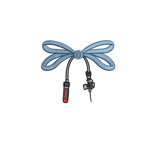 Phlebotomist Coquette Embroidery File Doctor Phlebotomy Needle Bow Embroidery Design Cute Nurse Bow Phlebotomist Machine Embroidery File