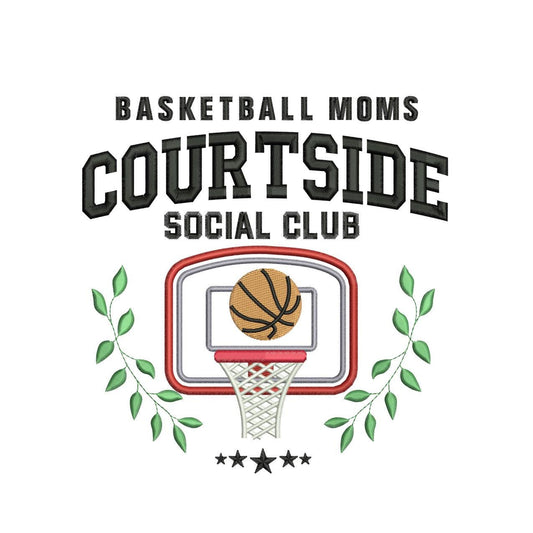 Basketball Mom Embroidery Design: Courtside Social Club (Digital Download)