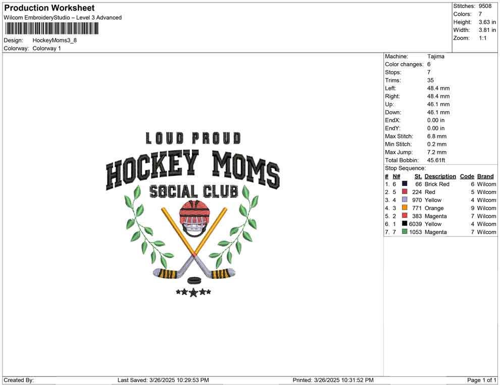 Hockey Mom Social Club Embroidery Design (Digital Download)